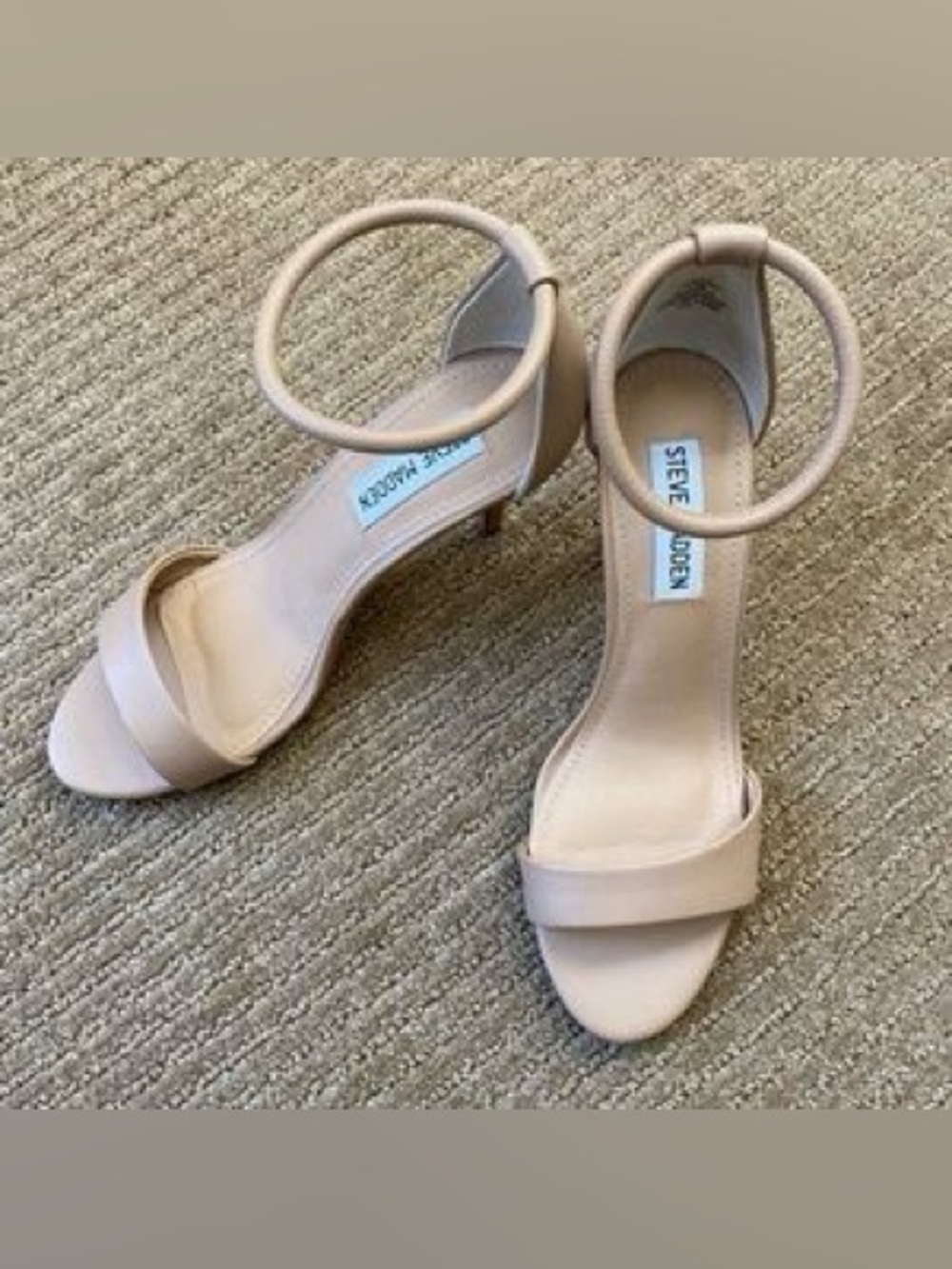 Steve Madden Nude Circular-Ankle Strap Heels